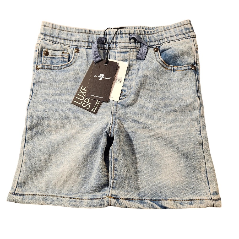7 For All Mankind Denim Shorts Kids‎ Size 6 Blue Luxe Sport Stretch Light Wash